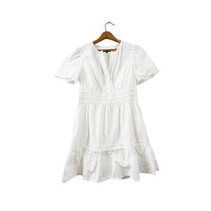Quince Mini Dress White Organic Cotton M